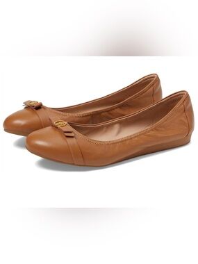 Cole Haan Tova Bow Ballet Flats in Pecan Leather, EUC, Sz. 9B